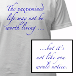 The unexamined life is not worth living ... but it's not like you would notice.
